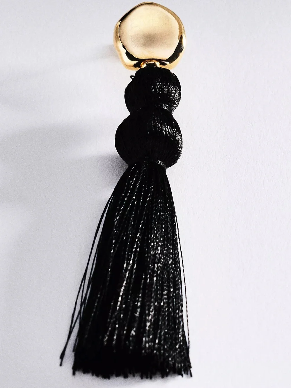 Anthropologie Tassel Drop Earrings - NWT - Black